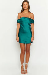 Primrose-Teal-Satin-Off-The-Shoulder-Mini-Dress