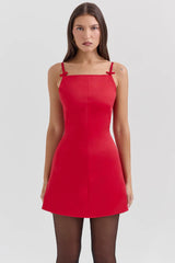 Scarlet Square Neck A Line Mini Dress Sale