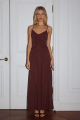 Sol Ruched Maxi Dress Espresso