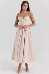 Peach Satin Corset And Skirt Sale