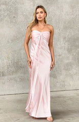 Ariella-Pink-Satin-Strapless-Maxi-Dress
