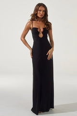 Kalena Plunge Maxi Dress Black