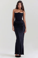 Black Strapless Corset Dress 88206
