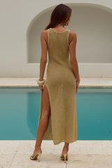 Ariya-Sleeveless-Knit-Maxi-Dress-Gold-Metallic