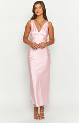 Verlaine-Pink-Satin-Maxi-Dress