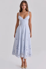 Bluebell Lace Cotton Broderie Anglais Midi Sundress