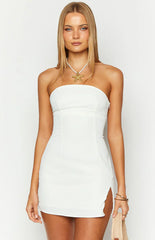 Lauren-White-Strapless-Mini-Dress