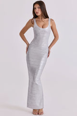 Silver Bandage Maxi Dress Limited Edition