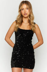 Charming-Black-Sequin-Mini-Dress