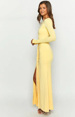 Amber-Glow-Yellow-Long-Sleeve-Maxi-Dress