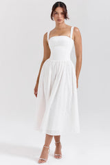 White Broderie Anglais Midi Sundress 26134