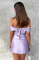 Primrose-Purple-Satin-Off-The-Shoulder-Mini-Dress