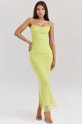 Acid-Lime-Corset-Maxi-Dress