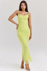 Acid-Lime-Corset-Maxi-Dress