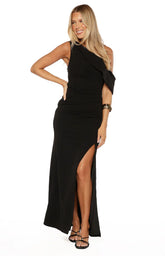 Farah-Black-Crepe-Off-Shoulder-Maxi-Dress