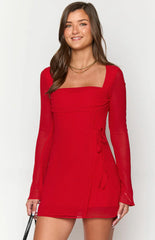 Lucy-Red-Long-Sleeve-Mini-Dress