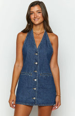 Corbin-Denim-Halter-Neck-Mini-Dress