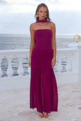 Lillie Corset Maxi Dress Plum