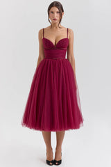 Cabernet Tulle Midi Dress Sale