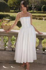 White Cotton Maxi Sundress 39063