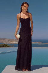 Ellerby Frill Trim Maxi Dress Black