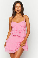 Kamala-Pink-Ruffle-Mini-Dress
