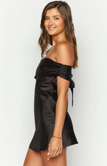 Primrose-Black-Satin-Off-The-Shoulder-Mini-Dress