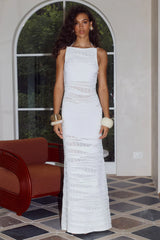 Wrenley Open Back Knit Maxi Dress Off White