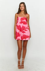 Lotus-Love-Affair-Pink-Floral-Mini-Dress