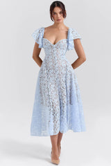 Bluebell Floral Lace Midi Dress
