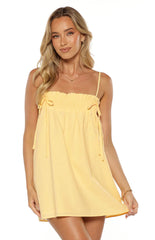 Leone-Yellow-Shirred-Bust-Mini-Dress