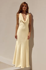 Gabriella Cowl Maxi Dress Lemon