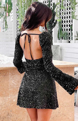 Marienne-Black-Velvet-Sequin-Long-Sleeve-Mini-Dress