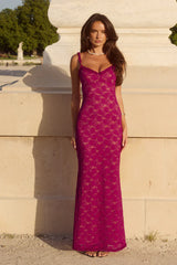 Sarta Lace Maxi Dress Berry