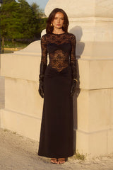 Larna Sleeved Maxi Dress Black