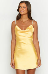 Tira-Yellow-Satin-Mini-Dress