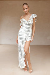 Karlita Maxi Dress White Polka