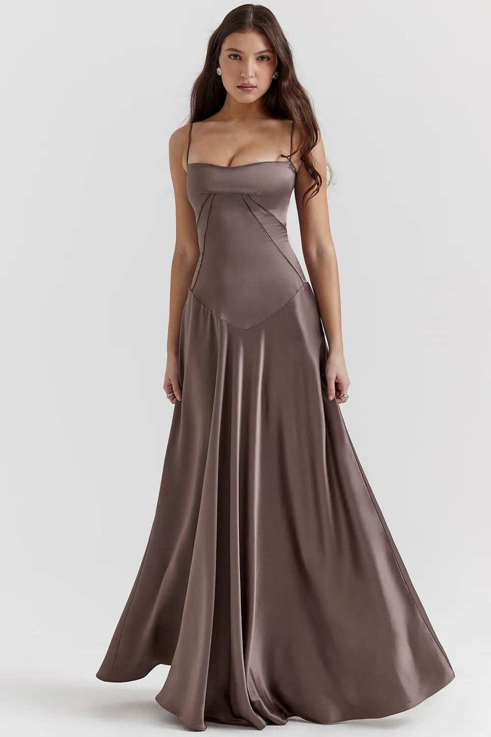 Smoke Lace Up Maxi Dress 14953
