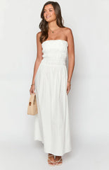 Benetti-White-Strapless-Maxi-Dress