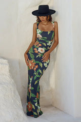 Maiori Maxi Dress In Black Floral