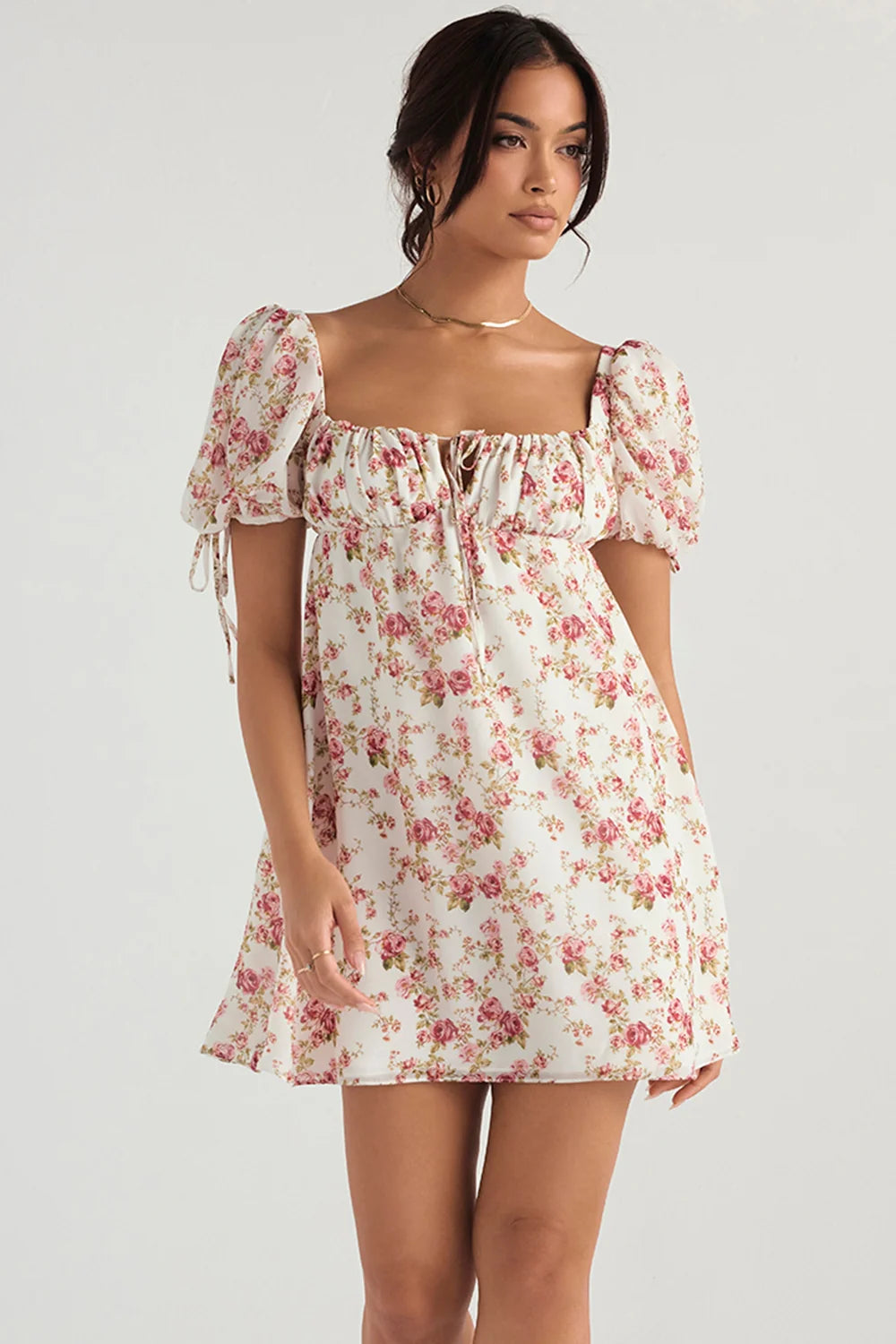 Rose Print Mini Dress Sale