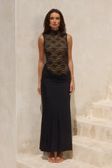 Casana High Neck Maxi Dress Black