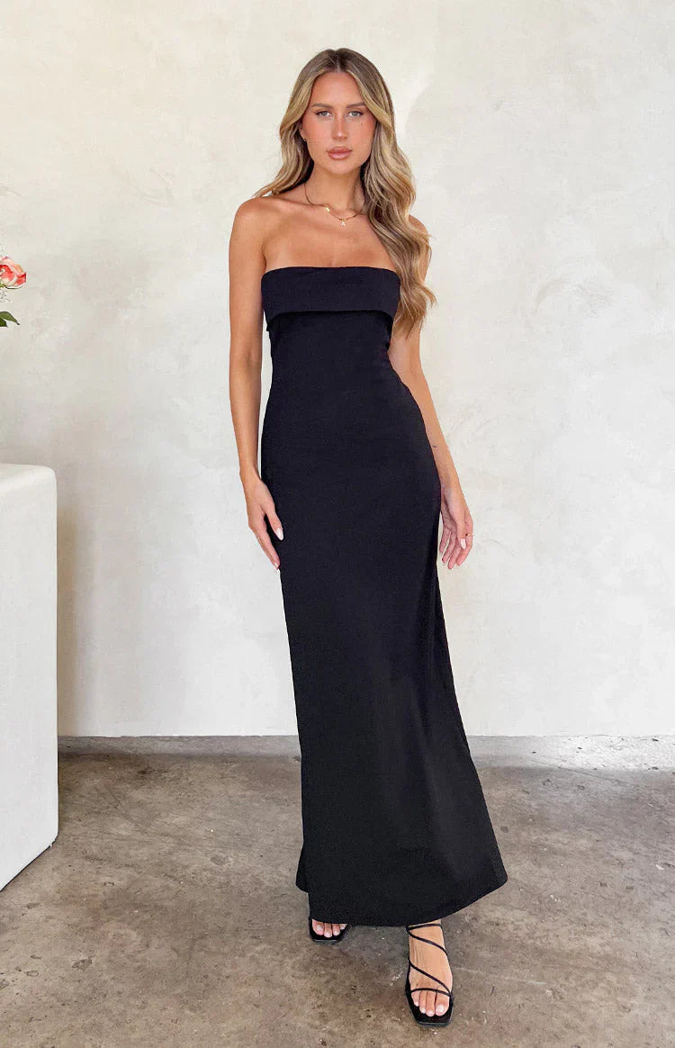 Lei-Strapless-Black-Maxi-Dress