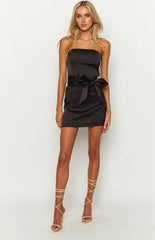 Kamie-Black-Satin-Bow-Mini-Dress
