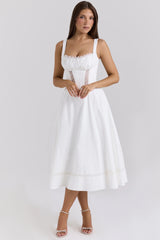 White Cotton Midi Sundress 91863