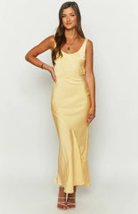 Carnation-Yellow-Satin-Maxi-Dress