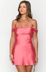 Zoella-Pink-Off-The-Shoulder-Mini-Dress