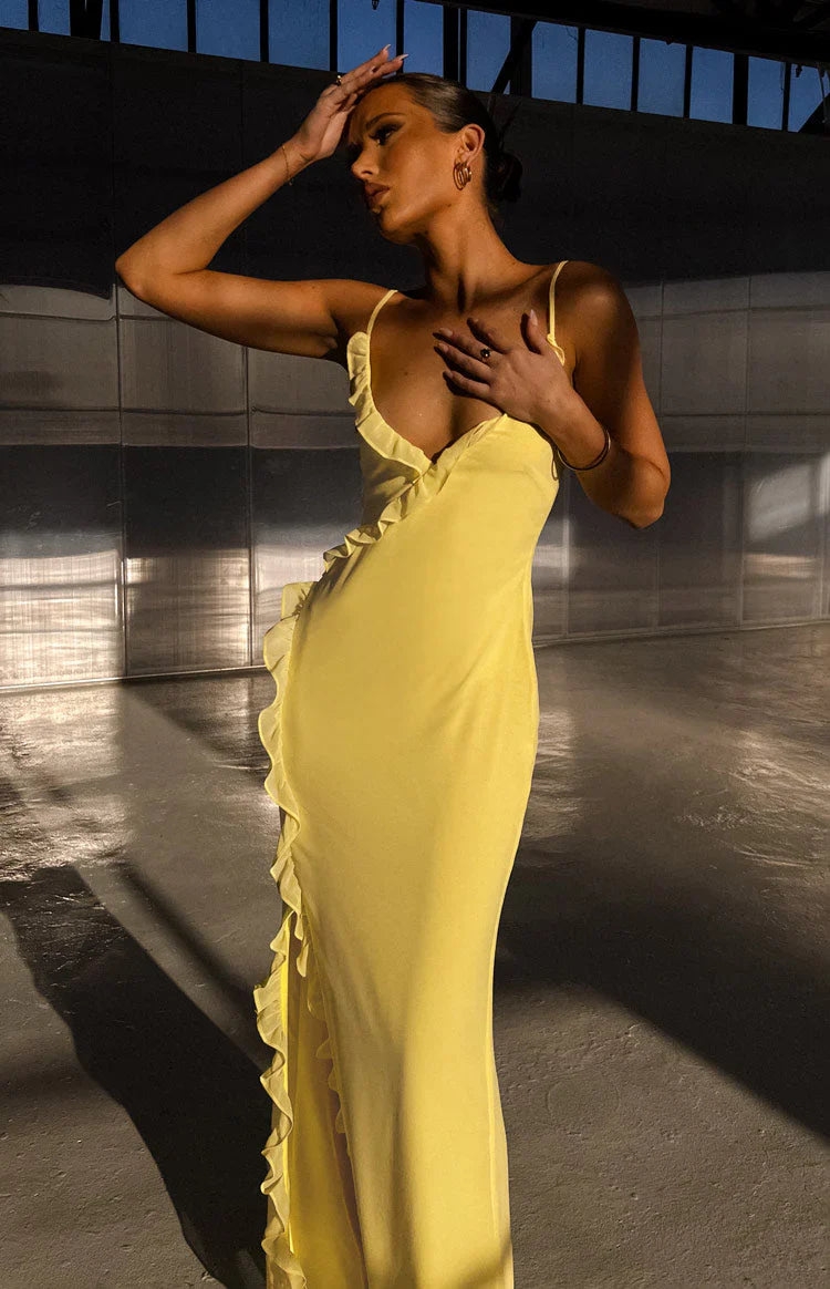 Nahanee-Yellow-Ruffle-Maxi-Dress