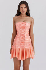 Sorbet Satin Strapless Mini Dress 29670