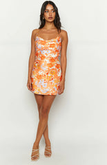 Come-And-Get-It-Orange-Floral-Party-Dress